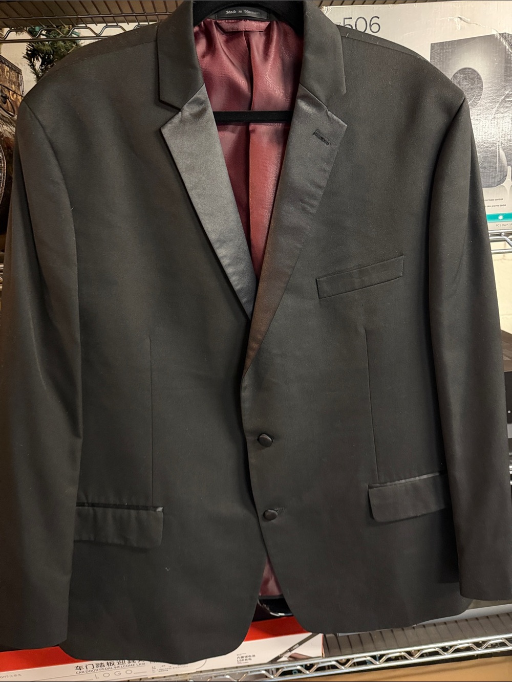 Madison Black Jacket with Burgundy Satin Interior